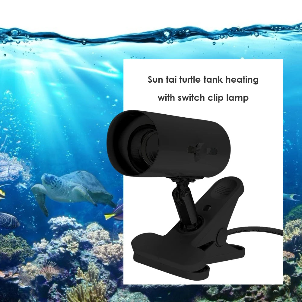 E27 Pet Light Holder UVA UVB Turtle Heating Lamp Bases Set High Temperature Resistance Rotary Clip-on Bulb Lighting