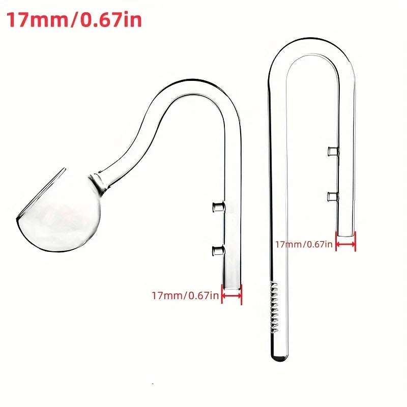 Borosilicate Glass Aquarium Inflow & Outflow Pipe (13mm/17mm, Planted Tank, Filter Tube)