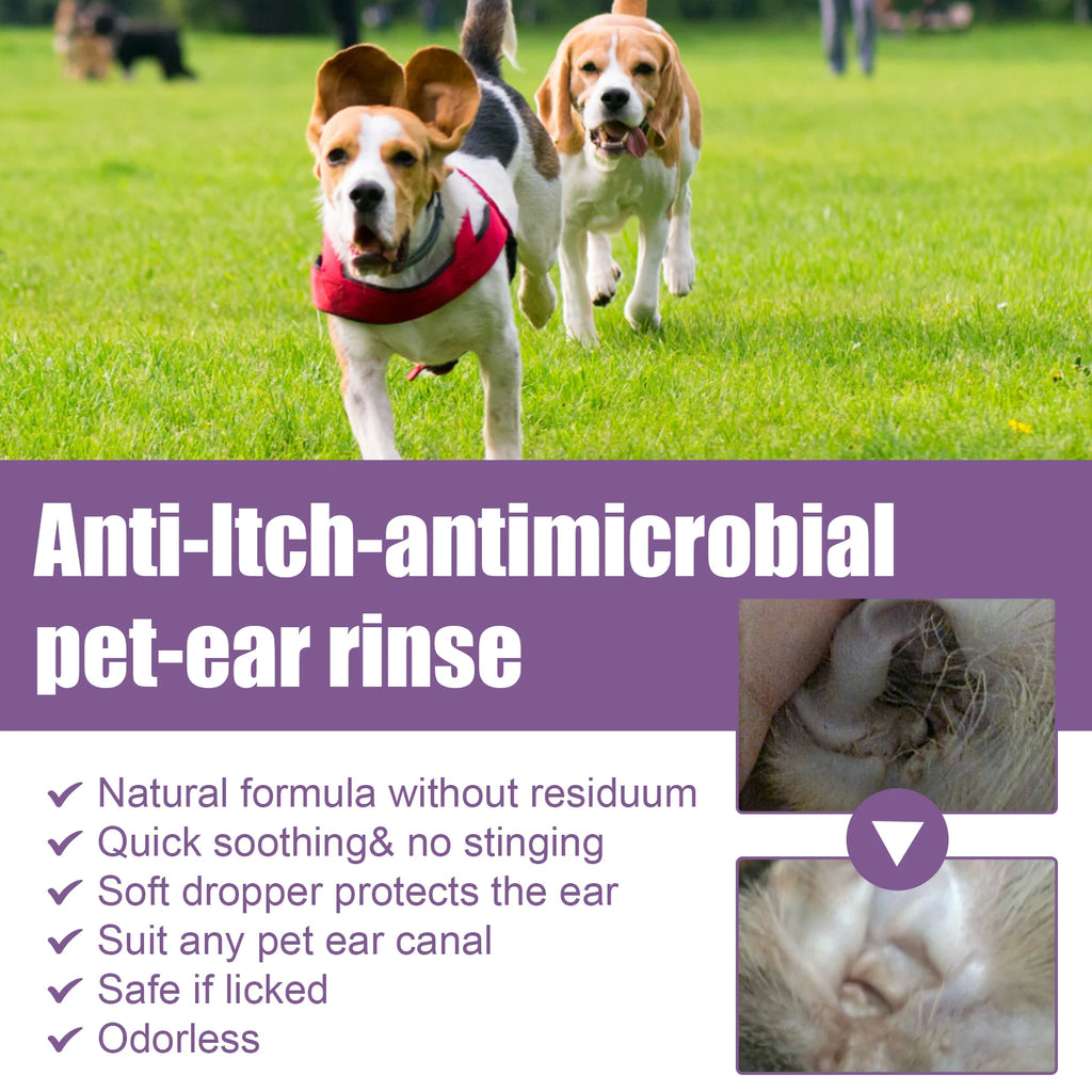 Ear Cleaner Pet Ear Drops For Infections Control Yeast Mites Ear Mites And Ear Wax Itching 118ml