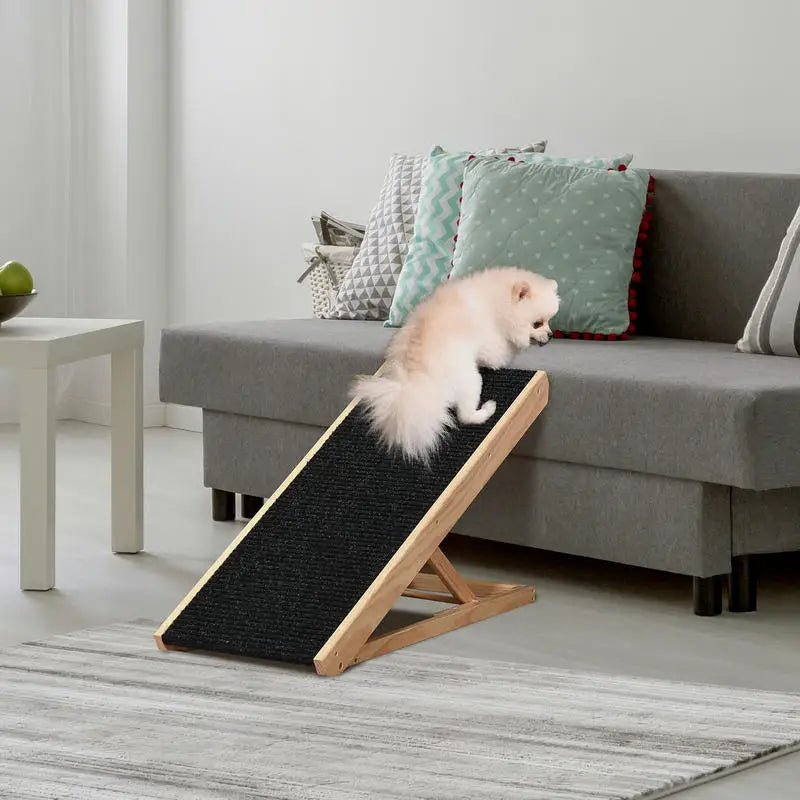 PawHut Foldable Elevated Pet Ramp (35.5x16x24in, Black)