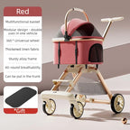 Foldable Pet Stroller High Landscape Breathable Mesh Dog Travel Carrier Basket for Small Medium Dogs Cats Portable Pets Carrier