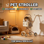 2026 New One Click Foldable Pet Stroller Portable Separable Light Weight Universal Outdoor Travel for Cats and Dogs Pet Stroller