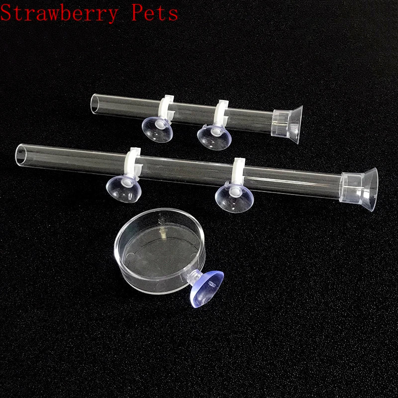 Glass Aquarium Shrimp Feeding Ring & Feeder Dish (Transparent, Floating, Bottom Use)