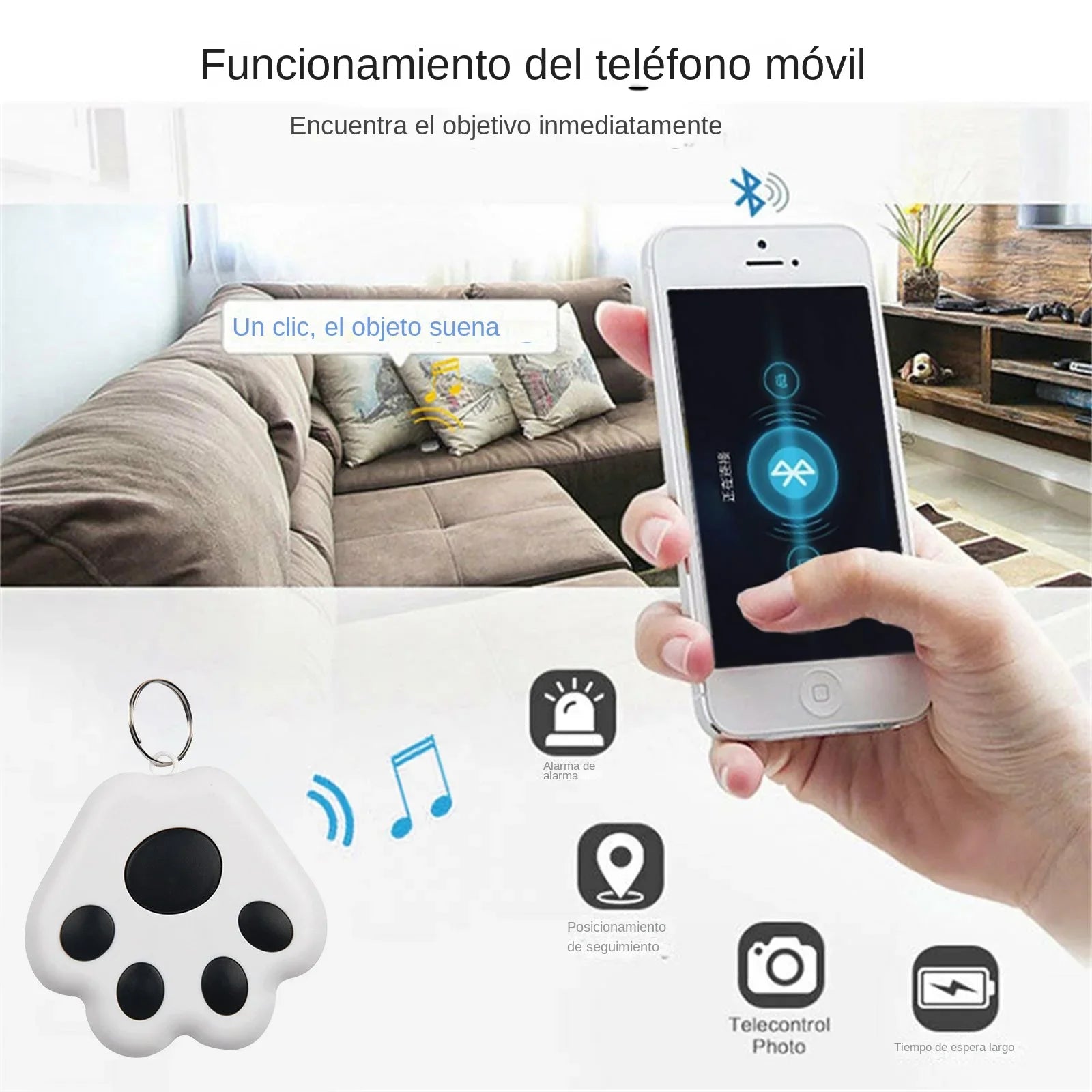 Paw-Shaped Mini Bluetooth GPS Anti-Loss Tracker - Smart Finder for Dogs, Cats, Kids, Wallets & Keys