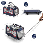 Stock Storage Airline Approved Hiking Large Rolling Stroller Wheeled Cat Dog Pet Trolley Carrier With Wheels for Large Dogs