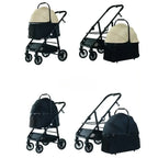 Lightweight Pet Stroller Foldable Outdoor Pet Stroller for Cats and Dogs Detachable Portable Pet Carrier High View Dog Stroller
