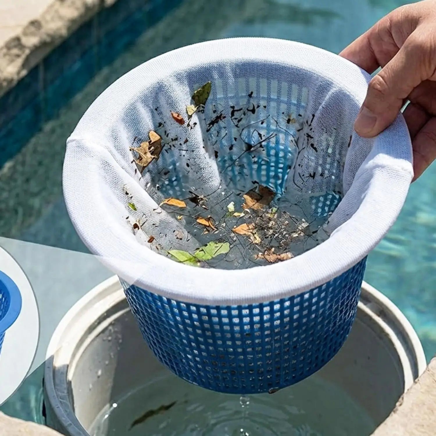 Pool & Tank Skimmer Socks (Reusable, 100 Mesh, Debris & Leaf Filter for Skimmer Baskets)