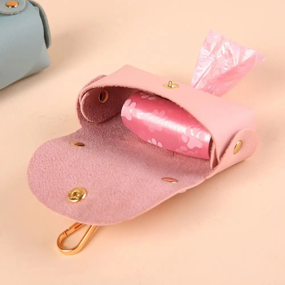 Leather Pet Waste Bag Dispenser (Keychain, Multi-Color, Lightweight)