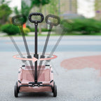 Foldable Small Pet Stroller 4 Wheels Teddy Small Pet Cart Lightweight Folding Trolley Ideal for Small Pets Outings