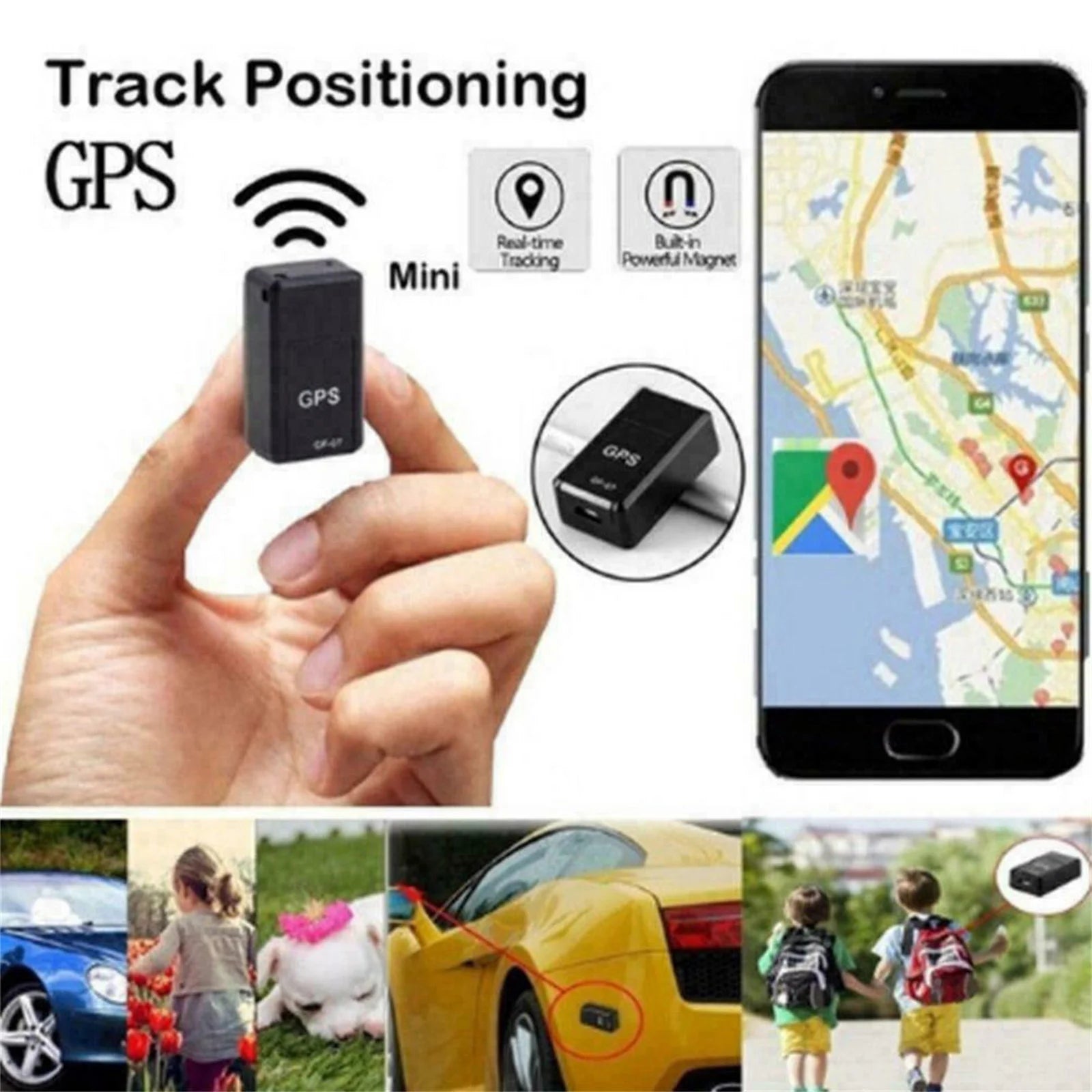 Mini Real-Time GPS Tracker with Strong Magnetic Mount - Pocket-Sized Full Coverage Tracker for Vehicles, Kids & Elderly