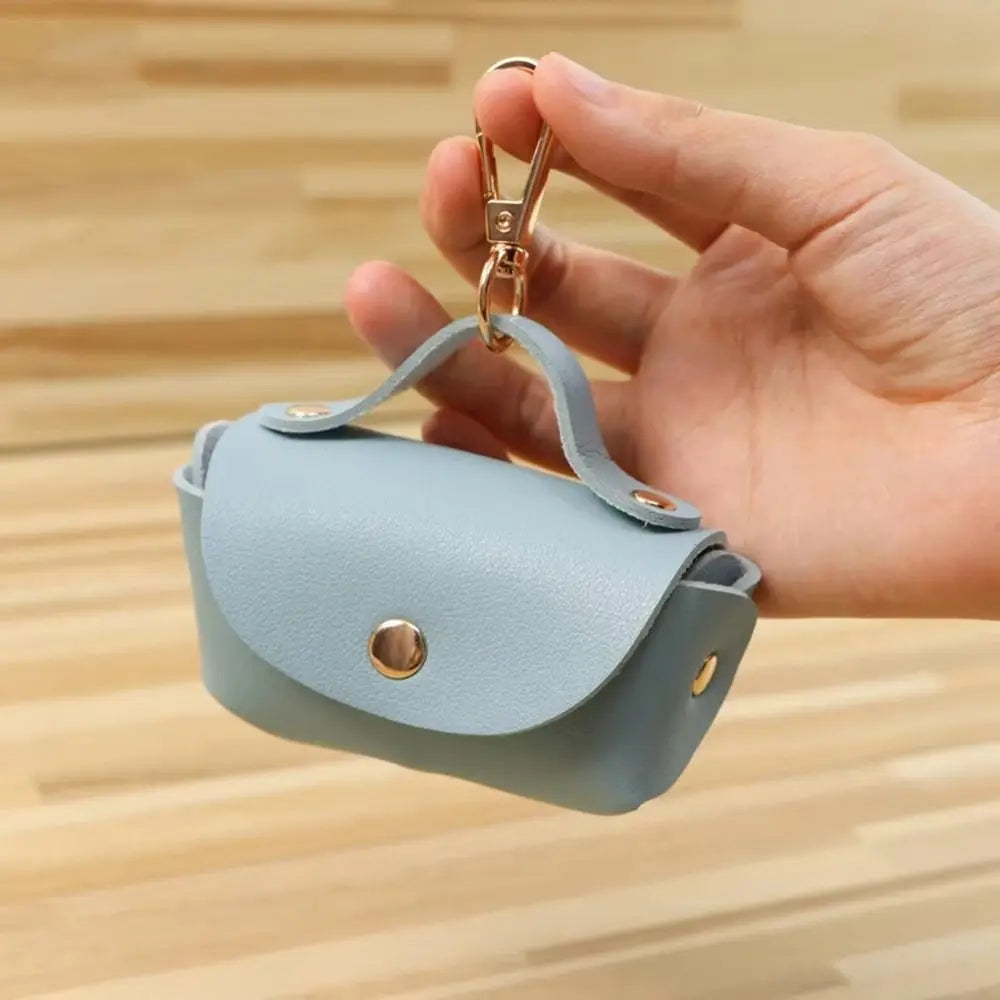 Leather Pet Waste Bag Dispenser (Keychain, Multi-Color, Lightweight)