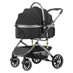 Bello Pet Trolley Stroller for Dogs & Cats - Multi-Function Travel Cart with Carrier Compartment