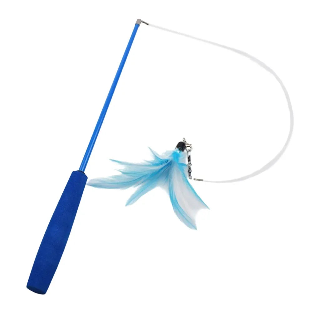 3-Section Telescopic Cat Teaser Wand — Durable Interactive Fishing Pole Stick for Cats