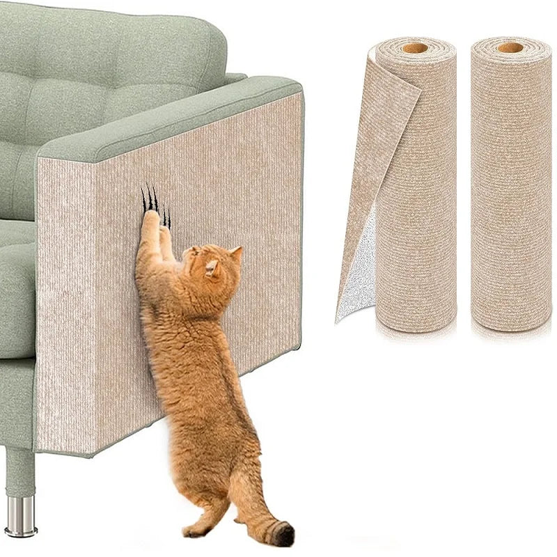 Self-Adhesive Cat Scratch Mat — Trimmable Wear-Resistant Furniture Protector Claw Pad for Couch & Sofa