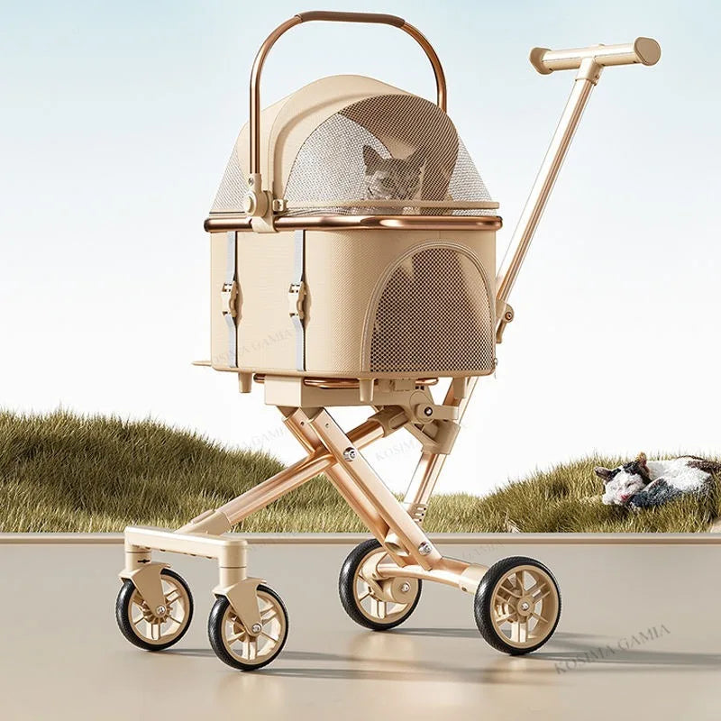 Portable One Click Recycling Cat Stroller New Separable Pet Stroller Universal Lightweight Baby Dog Stroller for Travel
