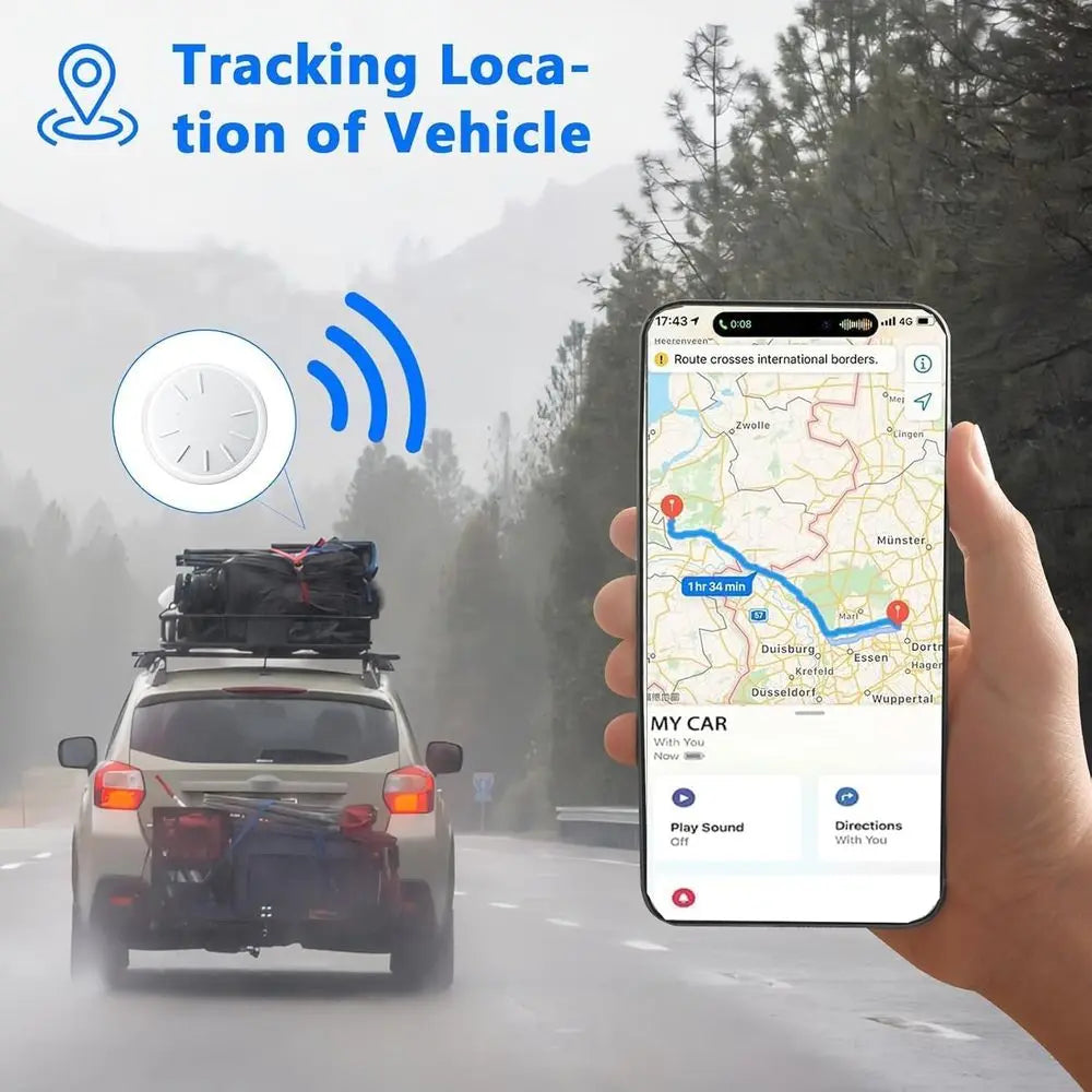 Vehicle GPS Tracker - No Subscription Car Locator for Apple Find My (iOS), Real-Time Hidden Tracking Device