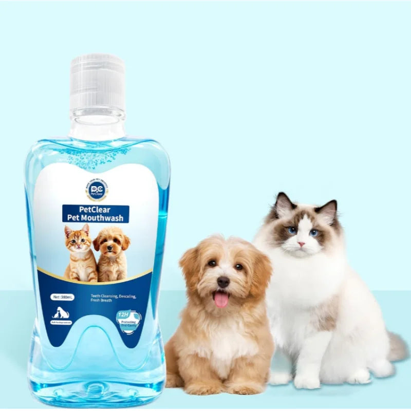 PetClear Pet Oral Clean Water 380ml Dog Cat Mouthwash Tartar Remover Breath Freshener Dog Teeth Cleaning Dental Care Supplies