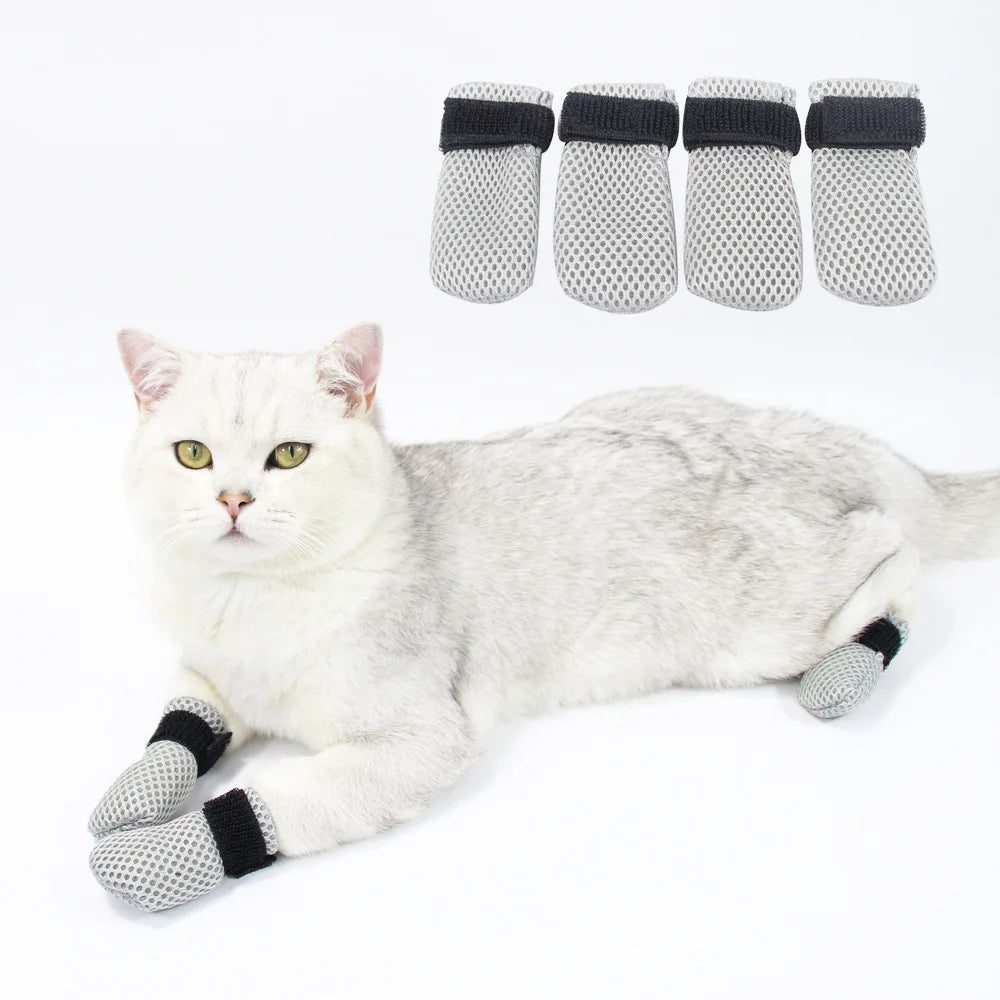 Soft Cat & Dog Paw Cover Booties — Anti-Scratch Protective Shoe Covers for Grooming, Injections & Baths