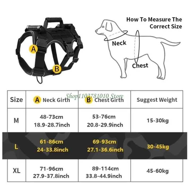 U55D Military Dog Training Harness (Leash & Lead, Outdoor Excursions)