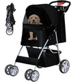 Pet Stroller, 4 Wheels Pet Strolling Cart for Medium/Small Dogs and Cats, Foldable Cat Jogger/Dog Stroller with Cup Holder, Sto