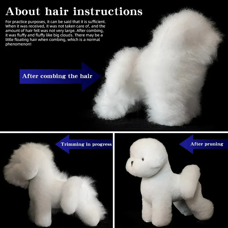 Bichon Grooming Practice Model with Simulation Wig