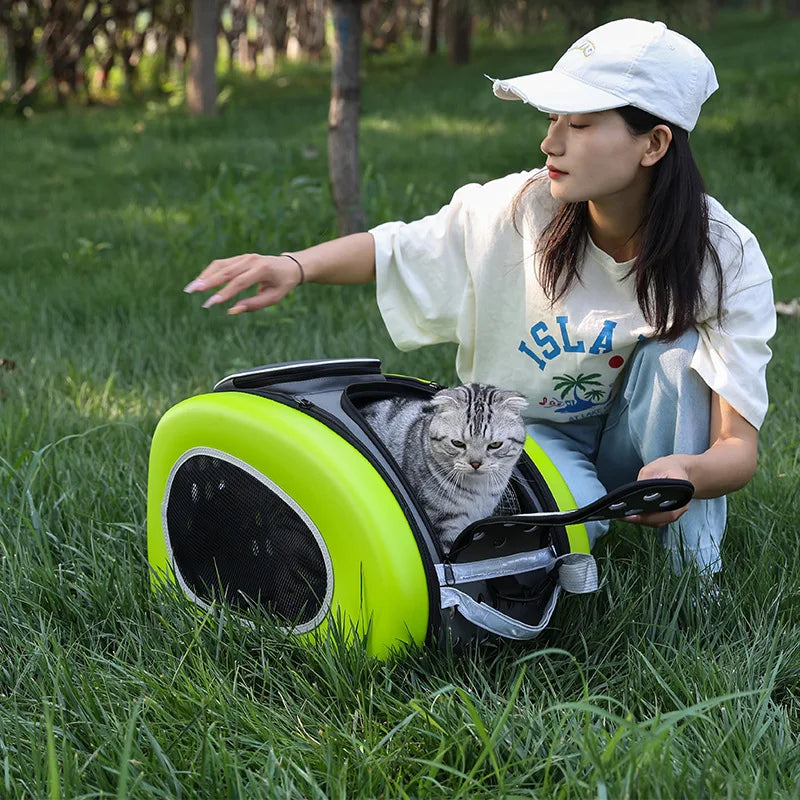 Pet Cart Multi purpose Breathable Cat Backpack Portable Small Dog Bag Foldable Multi purpose Pet Trolley