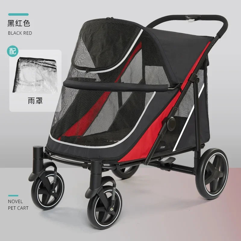 Secure Large Dog Stroller Engineered for Convenient Long-Distance Transport,Dog Show Trolley