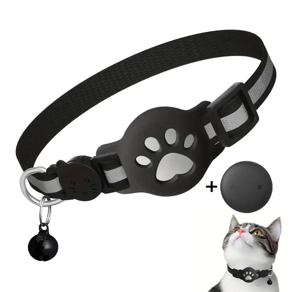 GPS Cat & Dog Tracker Collar with Real-Time Bluetooth Tracking, Reflective Strap & Waterproof Anti-Loss Alarm