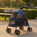Foldable Pet Stroller Lightweight Feline and Dog Stroller Compact Ventilated for Cats, Outdoor Walking, Travel