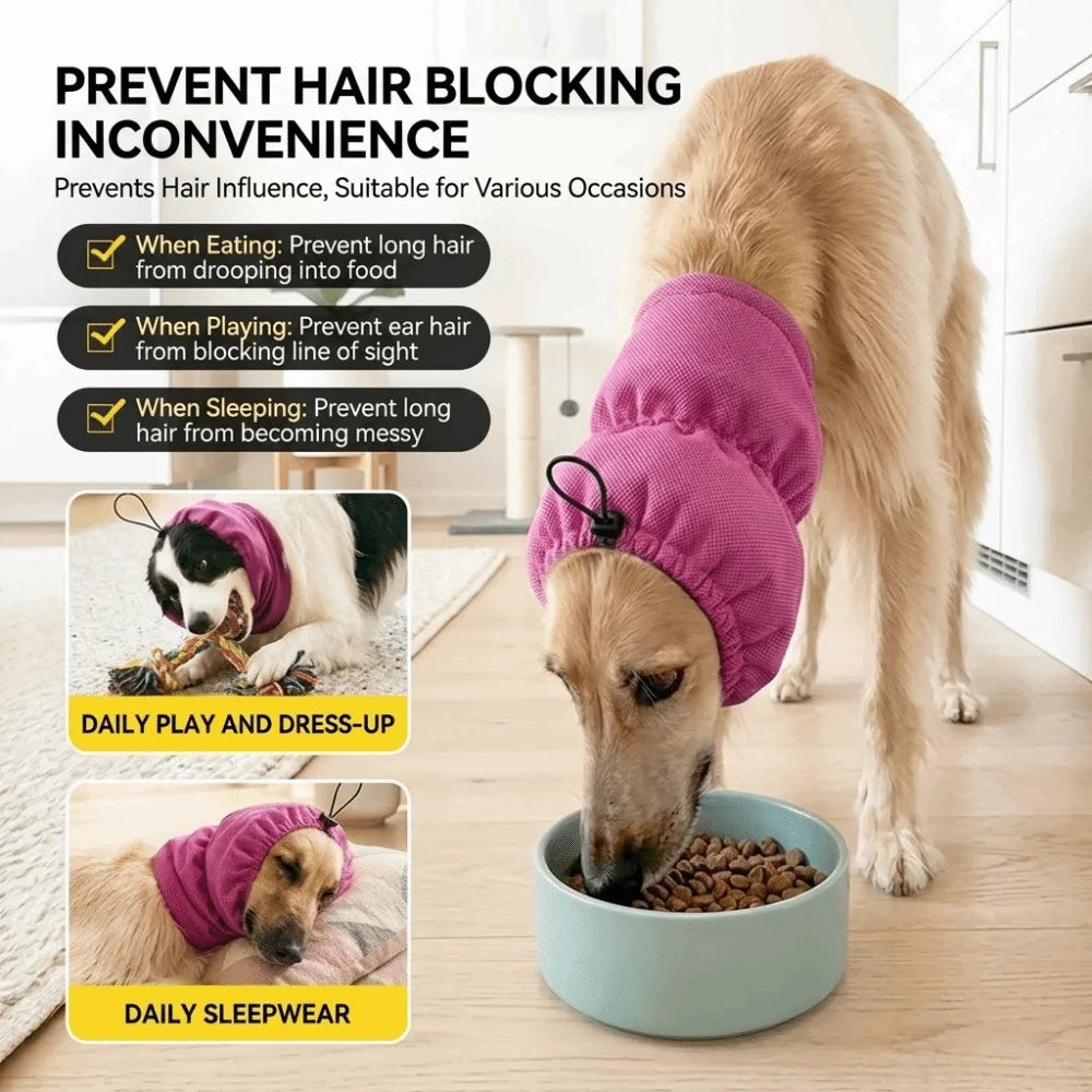Pet Headgear Elastic Mesh Dog Cooling Head Cover Breathable Washable Pet Snood Quick Dry Adjustable Dog Cooling Bandanas Camping