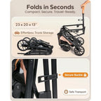Pet Stroller with Detachable Carrier for Small Medium Dogs Cats, Smooth Comfort Ride with Shock-Absorbing Suspension, Foldable