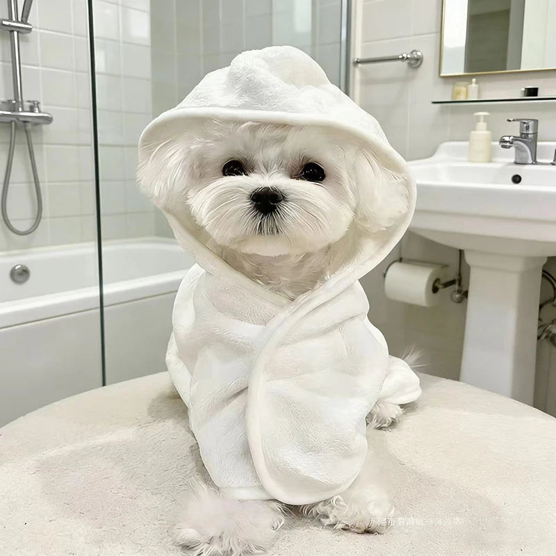 Pet Bathrobe Quick Drying Soft Pet Bath Towel Robe Absorbent Soft Pets Bathrobe Dog Bath Towel for Small Medium Dogs and Cats