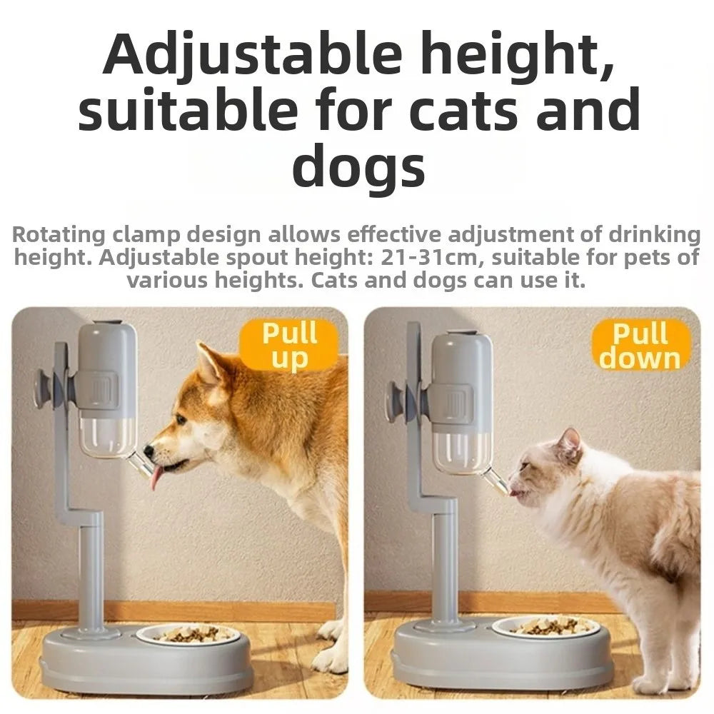 Multifunctional Dog Vertical Drinking Water Feeder No-Drip Non-slip Pet Automatic Water Dispenser Easy-Clean Pet Water Bowl Cat