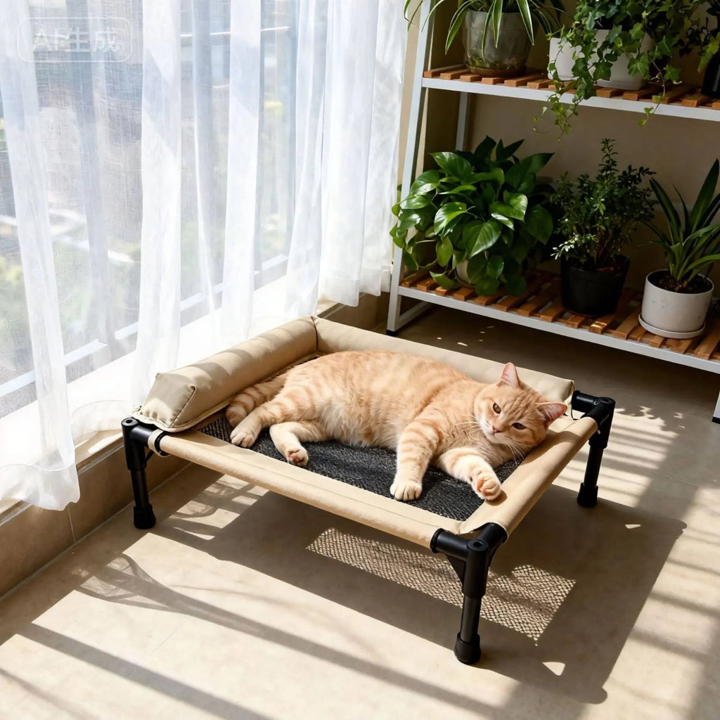 Raised Cooling Pet Cot for Small Dogs (Washable)