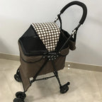 Fashion Universal Wheel Pet Stroller, Lightweight Foldable Dog Cat Cart, Compact Indoor Outdoor Carrier, Modern Pet Travel Gear