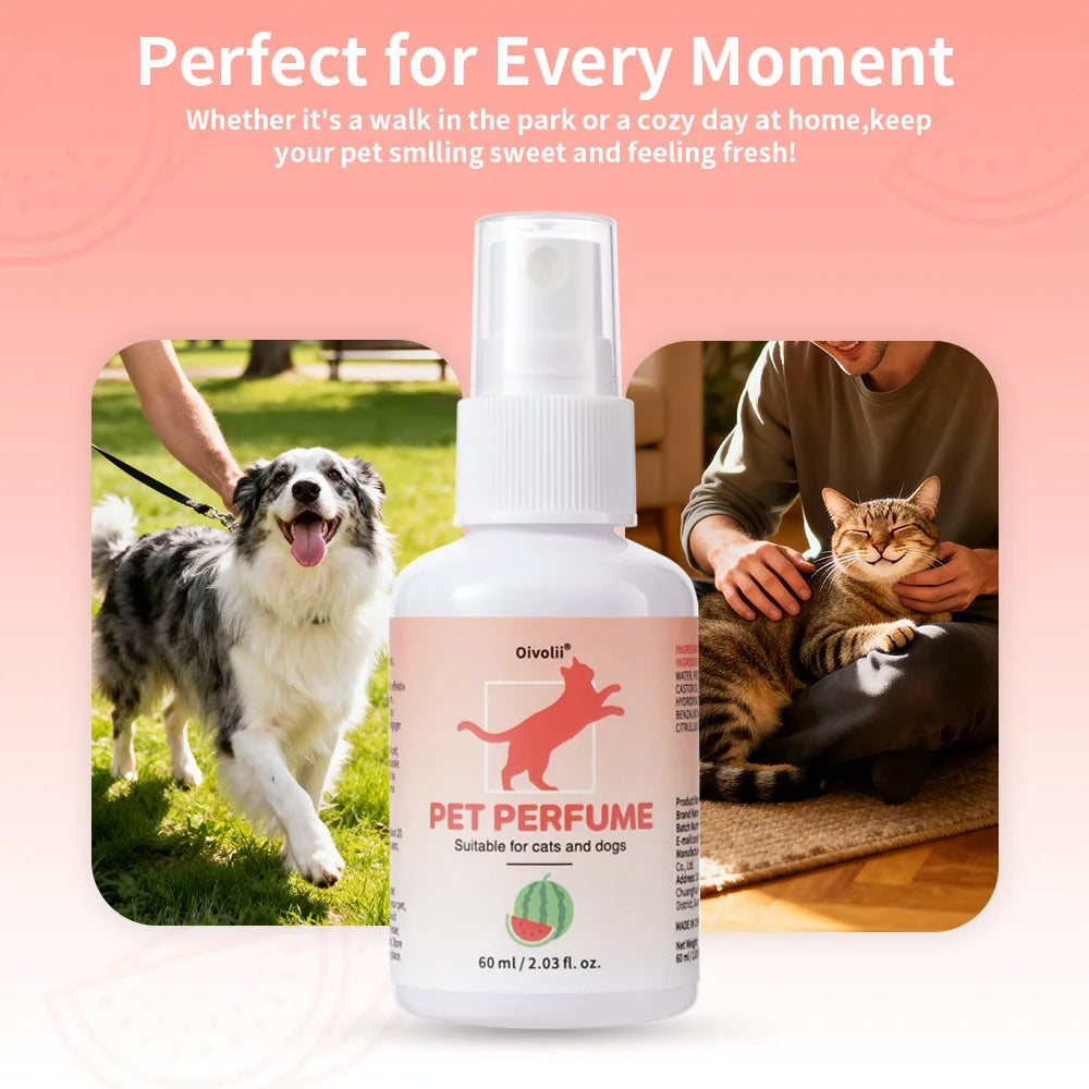 Watermelon Scent Pet Perfume Cologne Long Lasting Fragrance Deodorizing Freshening Spray for Dogs And Cats Home Pet Care