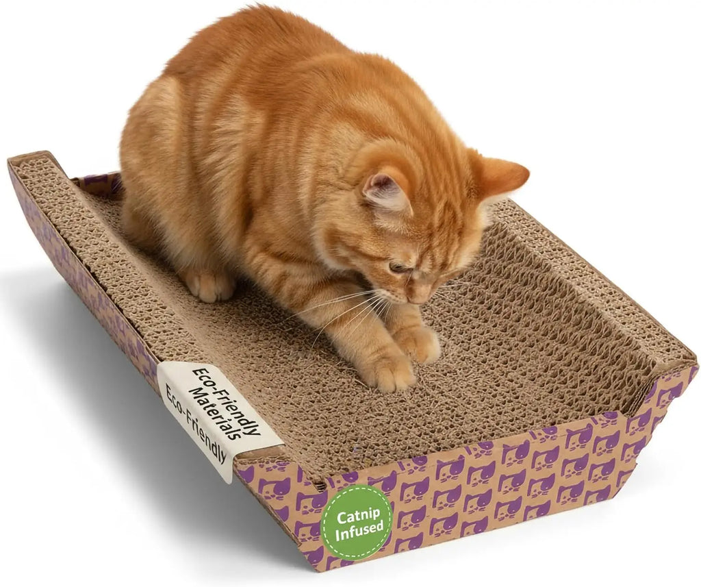 Catnip-Infused Corrugated Cat Scratcher Lounge Bed