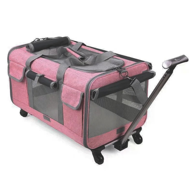 Oxford Pet Carrier Comfortable Safe Square Large Space Fashionable Stroller Travel Cage for Dogs and Cats