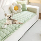 Faux Fur Plush Dog Couch Cover with Non-Slip Backing (3D Stripe)