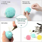Electric Catnip Plush Ball Cat Toy — Touch-Activated Squeak & Motion