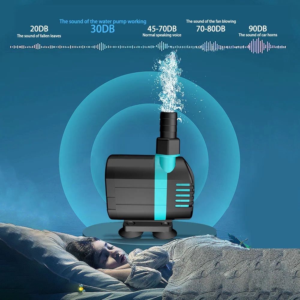 Fish Tank Water Pool Submersible Pump Circulation Filtration Pump Brushless Motor Ceramic Shaft Water Pump Flow Regulation