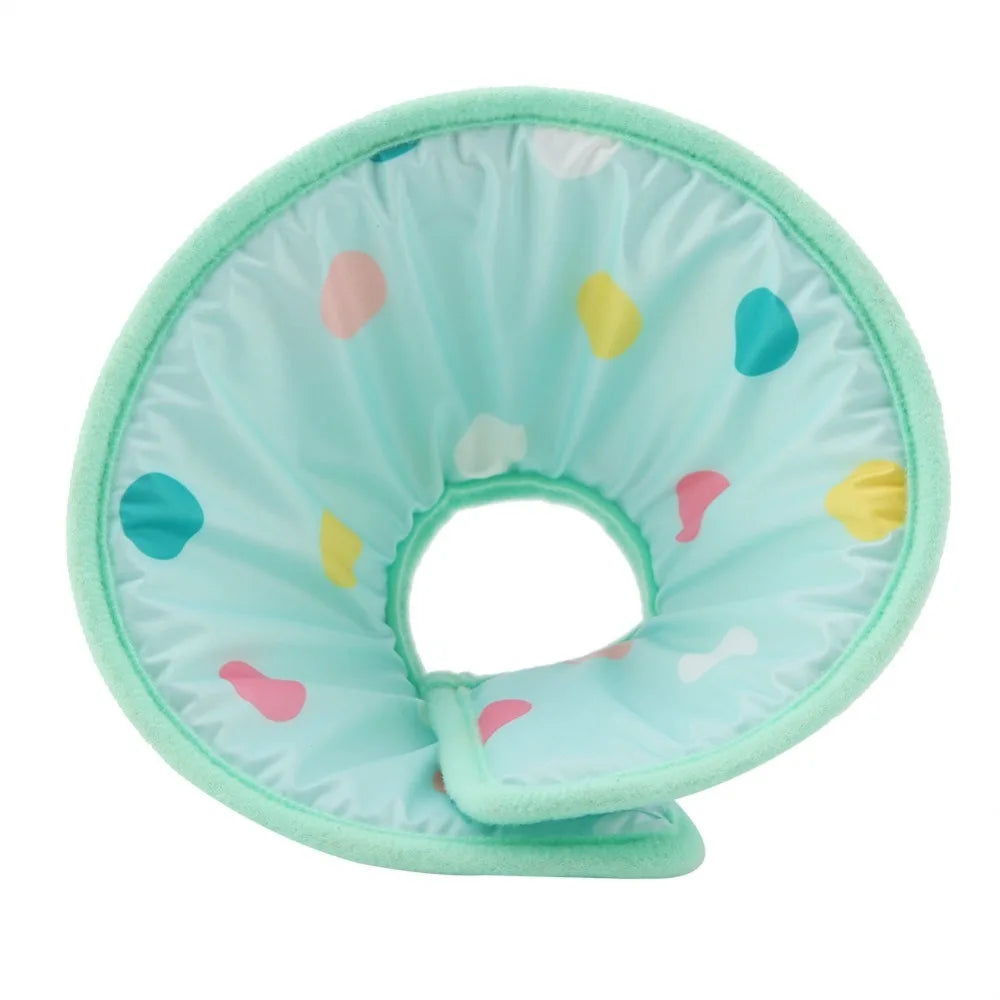 Sponge Padded Pet Recovery Ring Flexible Frame Light Weight Soft Protective Ring Skin Friendly Polka Dot Anti Lick Guard