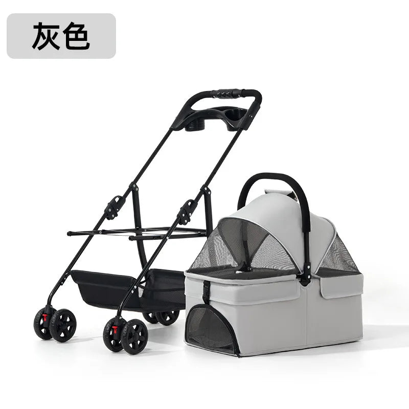 Outdoor Large Pet Stroller Dog Cat Travel Carrier Trolley Foldable Jogger Pet Cart For Medium Large Dogs Cats