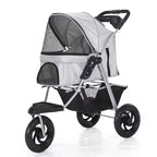 Beyondgoing Adjustable Waterproof Foldable 3-Wheel Pet Stroller For Cats Dogs With Removable Cage Carrier