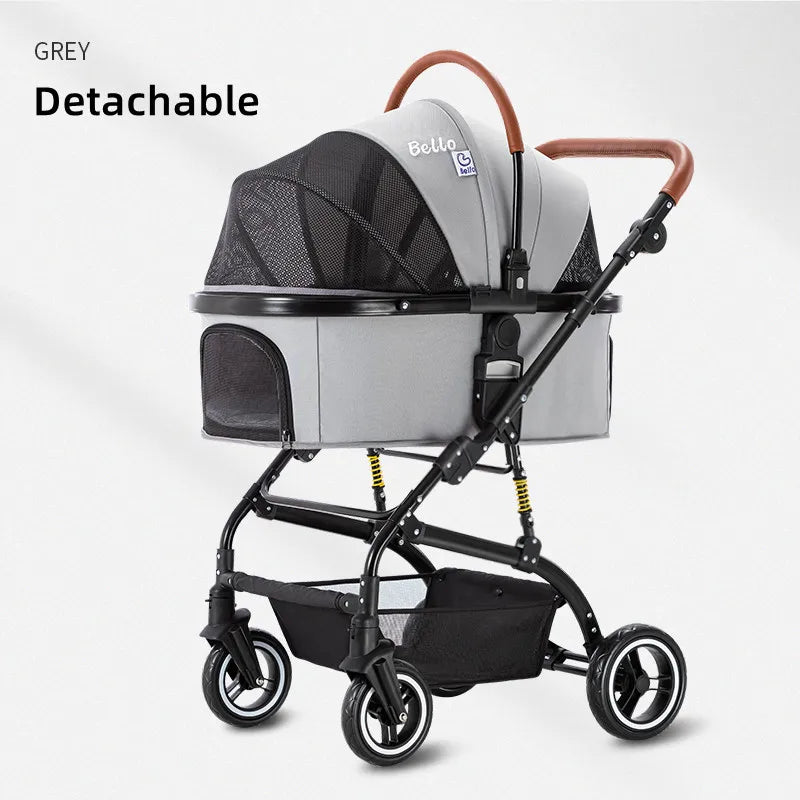 Bello Car Trunk-Compatible Foldable Pet Stroller for Dogs - Portable Travel Cart for On-the-Go Outings
