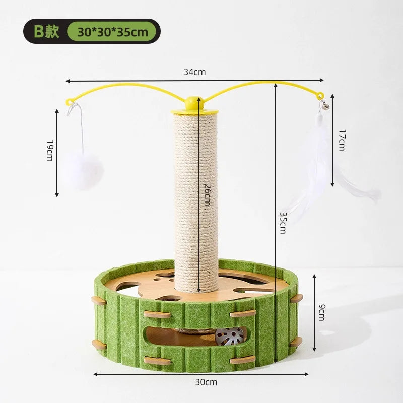 Cat Teaser Stick Puzzle Maze Box — Hole-Digging Ball Game Self-Entertainment Device for Kittens