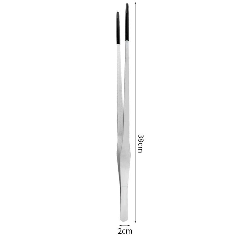 Stainless Steel Reptile Feeding Tongs With Rubber Tips Aquarium Aquarium Straight And Curved Tweezers Pet Feeding Accessories