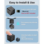 1080P HD Cat Camera Collar - No WiFi, No App Needed Mini Action Pet POV Cam for Cats & Dogs