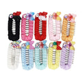 Bow Pattern Pet Hair Clips 10-Pack (Floral, Mini, for Small Dogs)