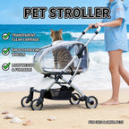Lightweight Foldable Detachable Transparent Pet Stroller Portable Outdoor Dog Walking Cart Carrier for Small Medium Dog Stroller